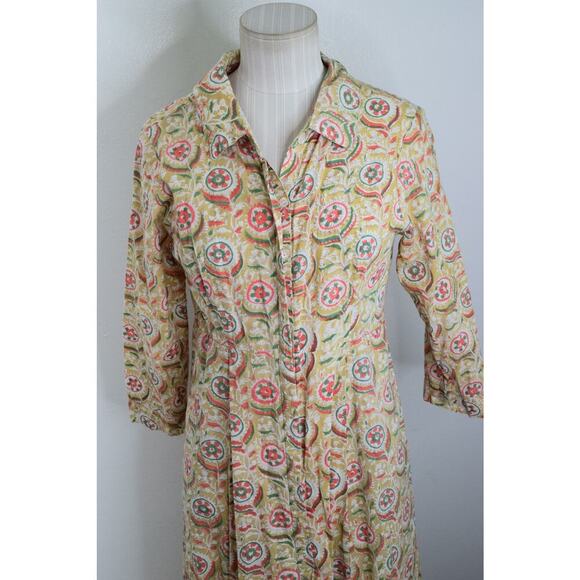 India Julia Amory Dress Womens 1 Floral Button Up Maxi Boho Tiered - Picture 3 of 8